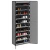 Shoe Cabinet Gray 60 X 30 X 166 Cm Fabric