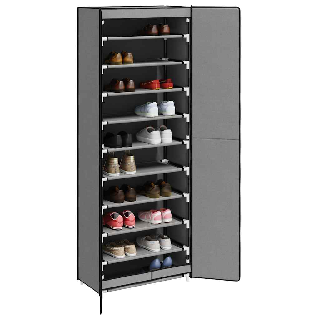 vidaXL Schuhschrank Grau 60x30x166 Cm Stoff