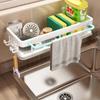 Aluminum Kitchen Storage Rack Sink Drain Rack Sponge Organizer Hanging Soap Drainer Shelf Basket Bathroom Shampoo Shelves