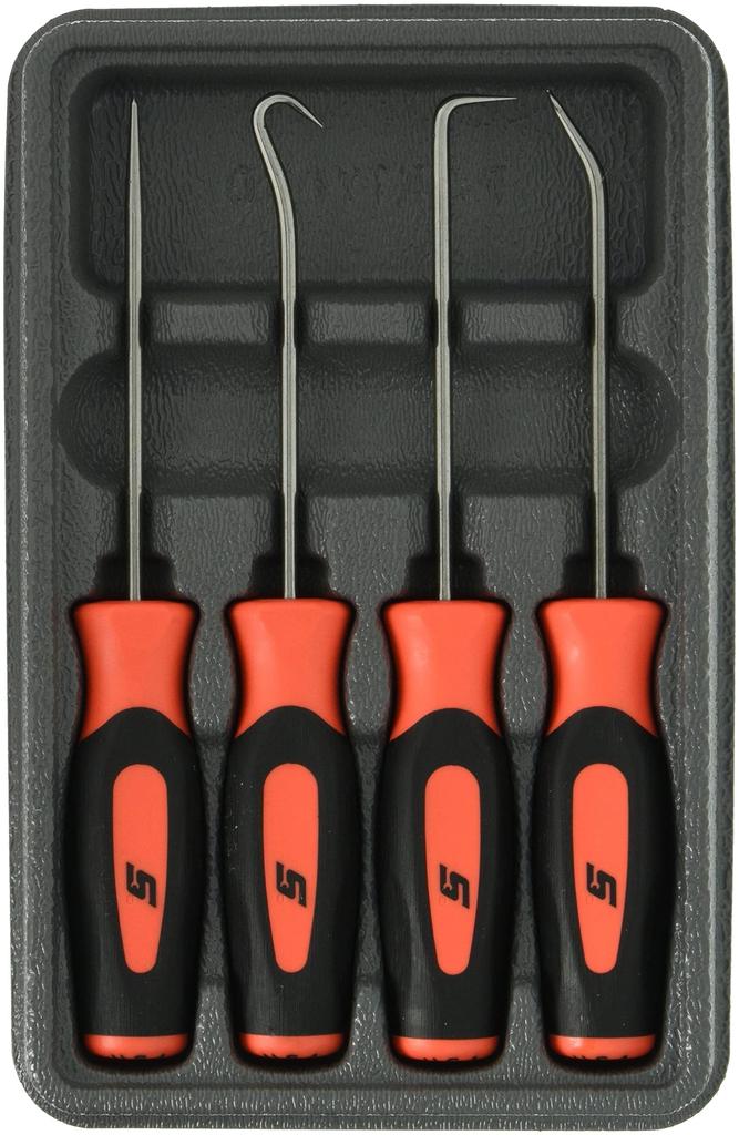 Mini Owl Hook Set of Soft Orange Snap-on Picks, 4, Grip, (SGASA204CO)