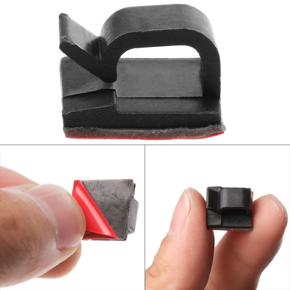 50pcs Plastic Sticky Self-adhesive Buckle Line Fastener Cable Clamp Cable Clip Fixer Holder Wire Management