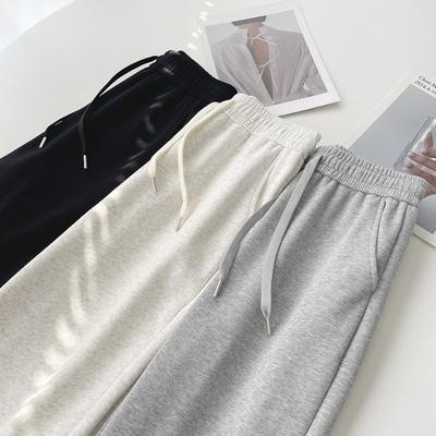 Han Shu's einfache Herbst- und Winter-Samt-verdickte Jogginghosen lässige Paar-Sport-lockere und dünne Leggings 8