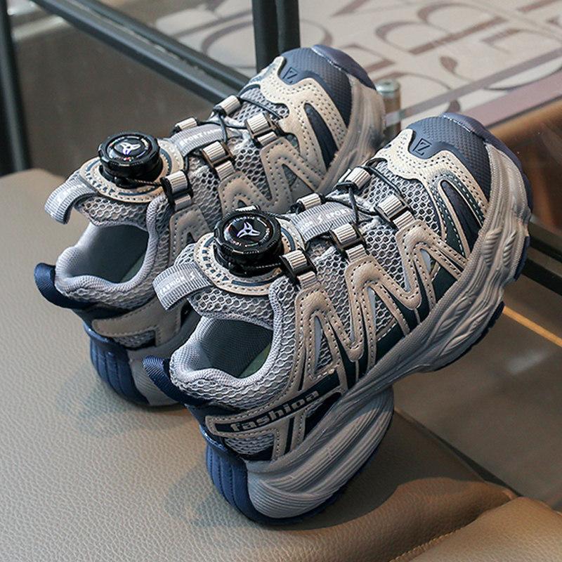 Summer Kids Sneakers Breathable Mesh White Shoes Boys Running Dad Shoes