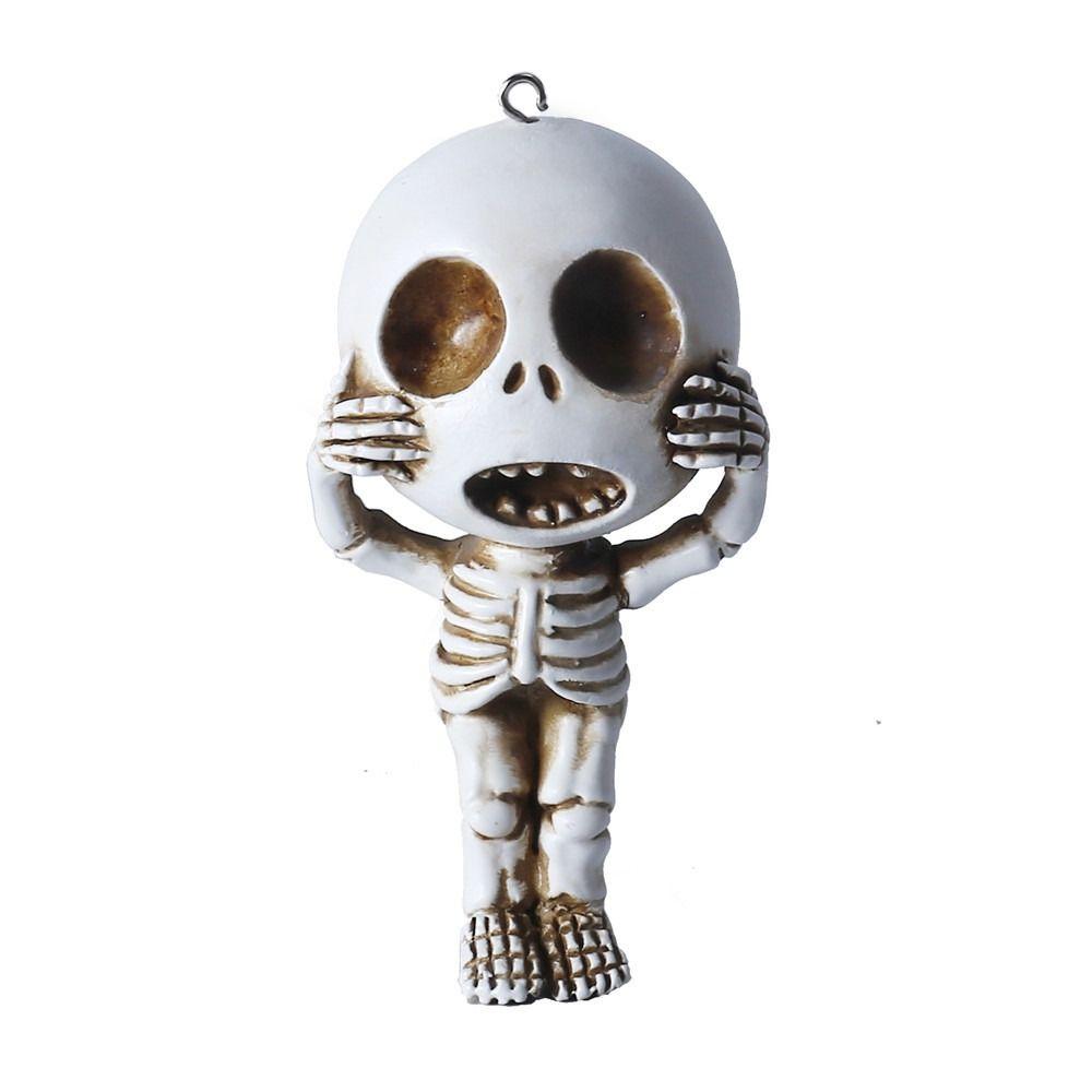 

Unique Resin Skull Ornament Hangable Resin Sculpture Little Skull Decorative Ornament Room белый