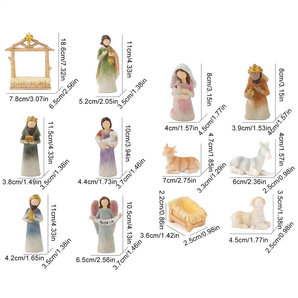 Christmas Manger Nativity Set Resin Christmas Nativity Scene Figurine Seasonal Decor For Room Apartment School Bedroom Dormitory