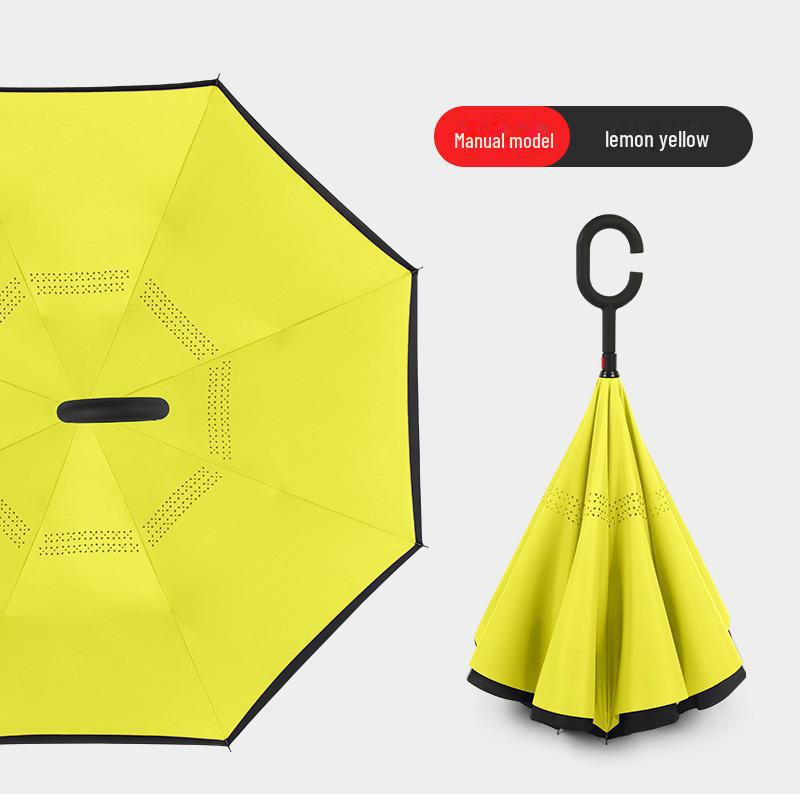 Double-Layer C-Shaped Reverse Umbrella, Extra-Large, Long-Handled for Two People, Custom Logo, For All Weather, Car-Mounted, Advertising Umbrella