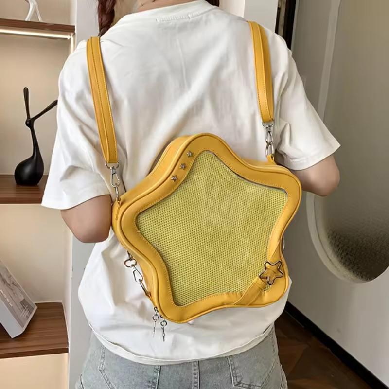 Yogodlns New Ita Bag Backpacks Popular Transparent School Bag for Women Sweet Chic Star Crossbody Bag Fashion Shoulder Bag For Girls