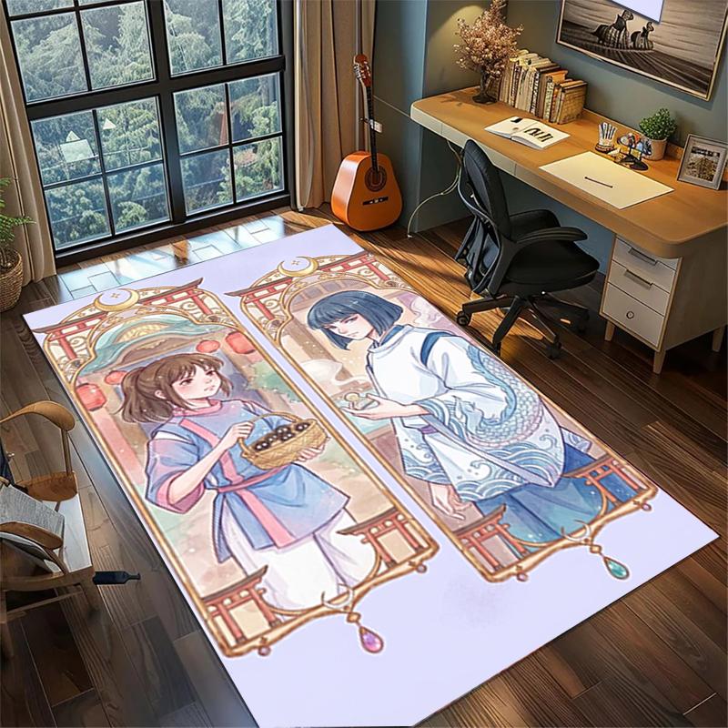 Large Area Floor Mat Rug "Spirited Away" Non Slip Washable Carpet Bedroom Gamer Room Decor—kwq91