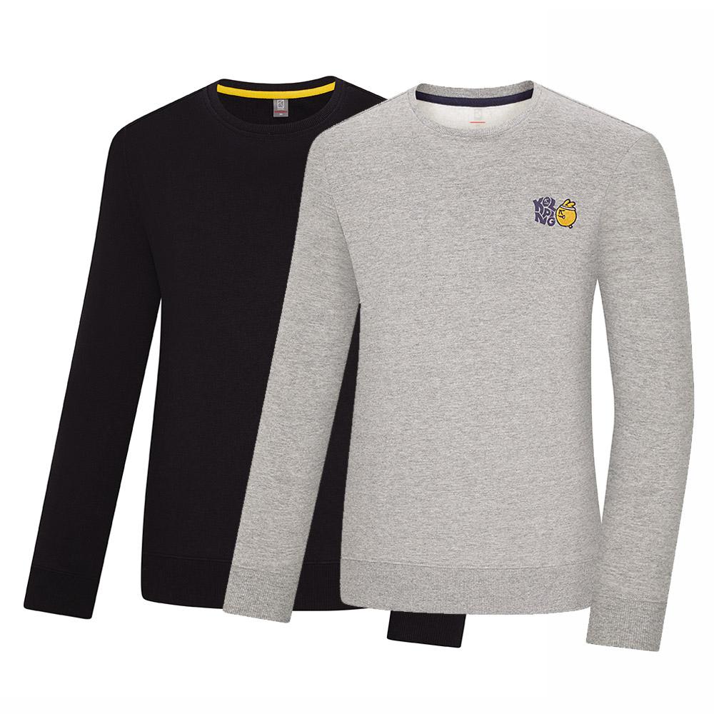Унисекс круглая хлопковая толстовка с длинным рукавом Kolon Sport 2303Tk478U Black/105