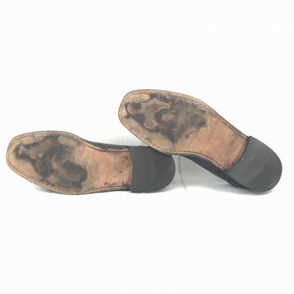 80s-90s Vintage USA Florsheim Leather U-Tip Men 27 Black Goodyear(USED)