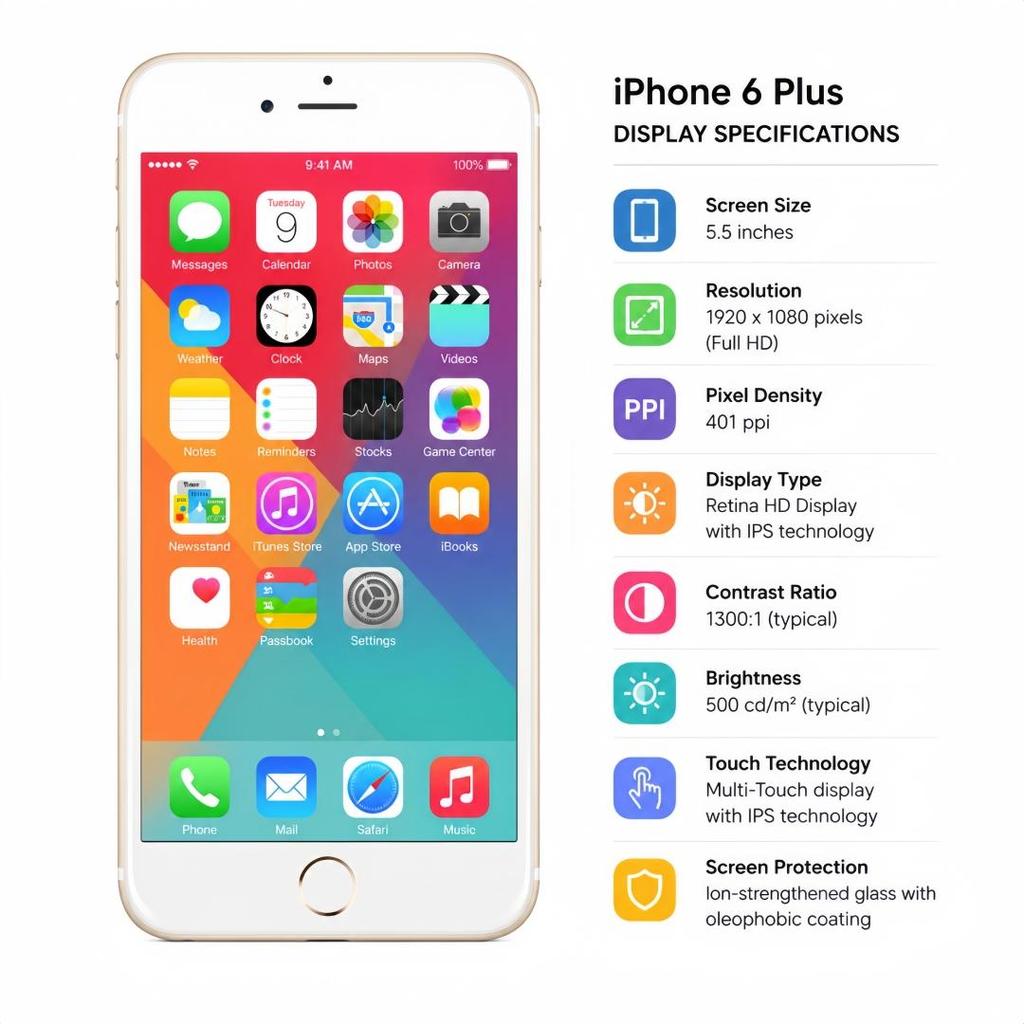 Refurbished Apple iPhone 6 Plus 128GB Black/Gold/Silver 5.5" Big Screen Smartphone Unlocked Global Version