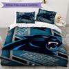 Carolina Panthers Muster Bettwäsche Steppdecken-Set Bettbezug Kissenbezug Heimdekoration Geburtstagsgeschenk (1*Bettbezug + 2*Kissenbezug ohne Füllung)