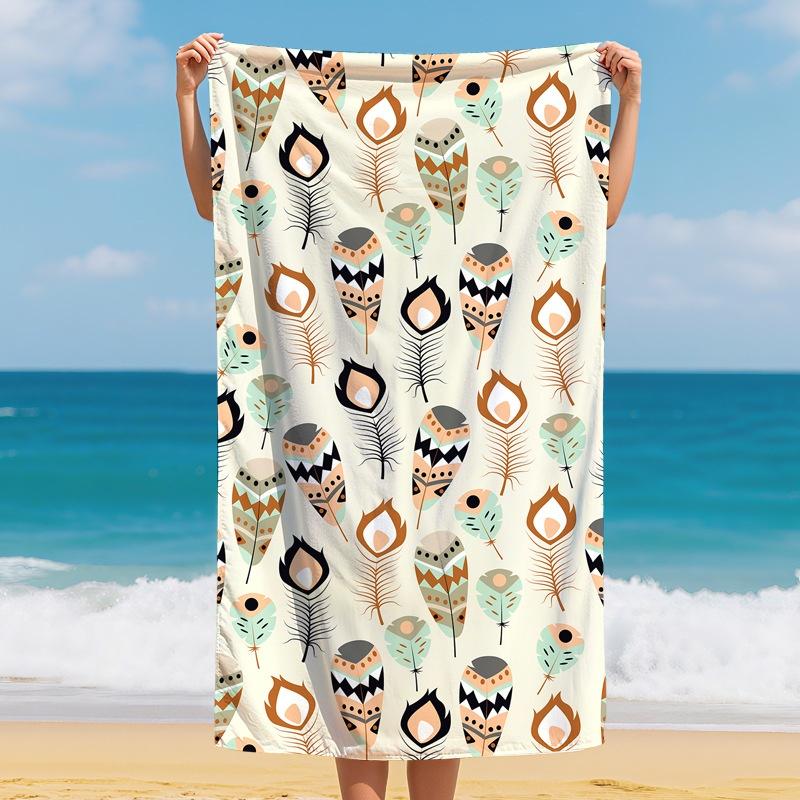Orange Purple Tie Dye Swirl Beach Towel Lightweight Microfiber Quick Dry Summer Bath Towel