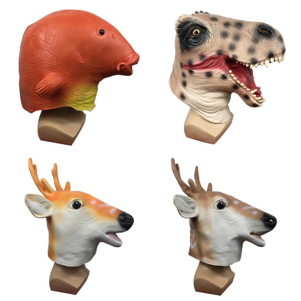 Máscara Divertida de Cabeza de Animal Para Fiestas con Diseños Personalizables de Jirafa y Cerdo