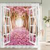 3D Prachtig Kleurrijk Bloemenlandschap Print Badkamer Waterdicht Douchegordijn Polyester Gordijn Huisdecoratie Gordijn