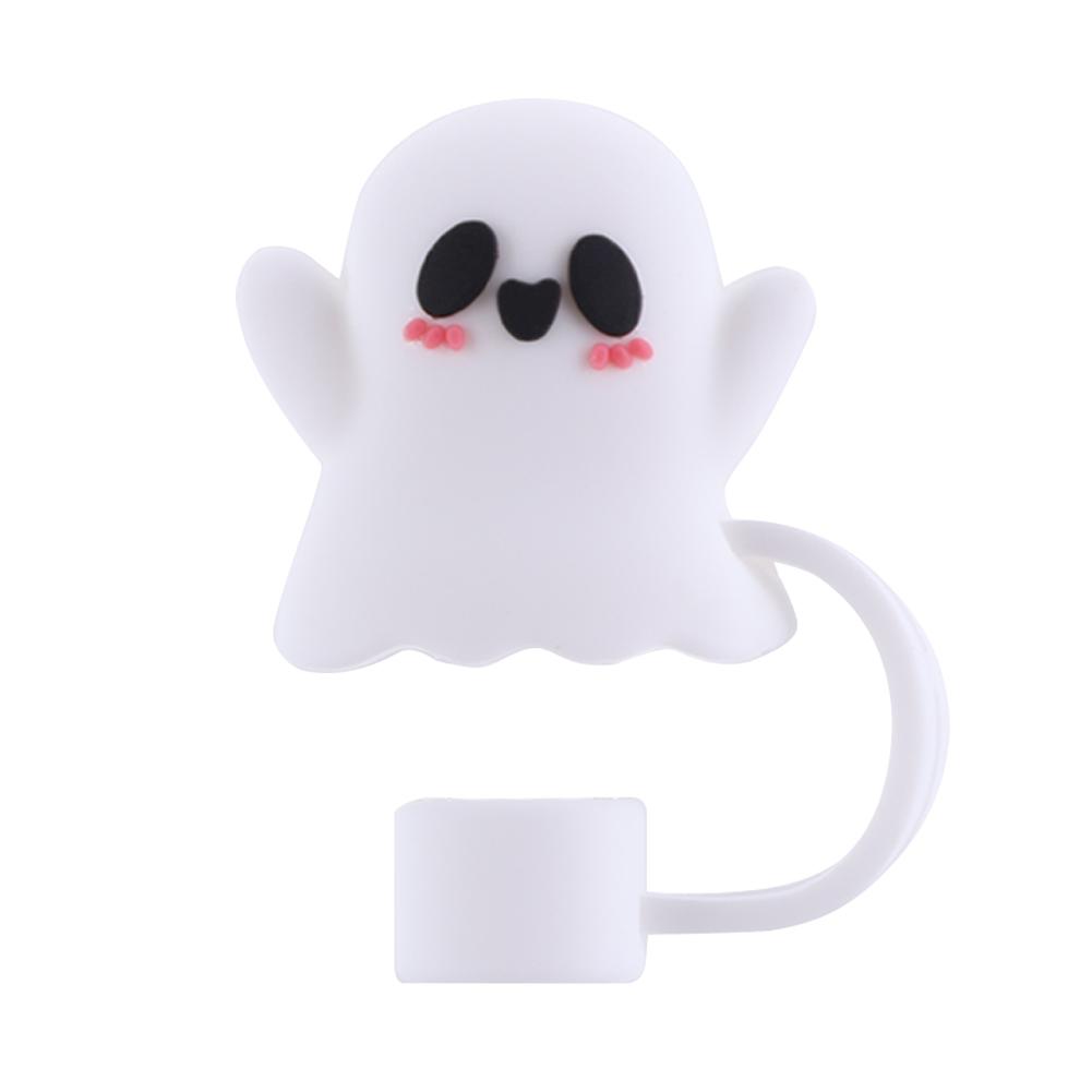 5-1pc Halloween Silicone Straw Covers Dust-Proof Cute Cartoon Straw Caps Funny Tumbler Straw Plugs for Stanle y 30/40 OZ Cups