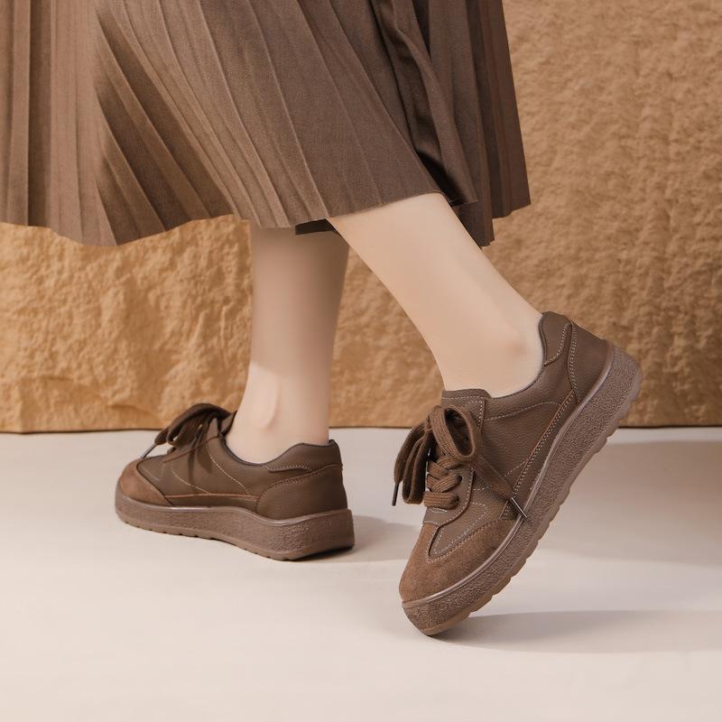 Genuine Leather Women Shoes Flat Soft Ladies Casual Shoes Brand Black Brown Comfortable Plus Size 41