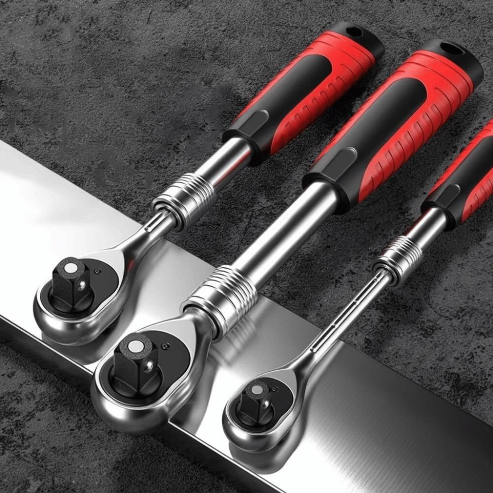 Reversible Drive Socket Wrench Carbon Steel Extendable Ratchet Flex Head Ratchet  Hand Repair