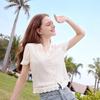 Betu Women's V-Neck Lace Short-Sleeve Top