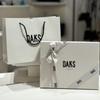 Daks Black Buckle Dd Logo Embossed Leather Belt