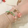 Geometric Summer Pink And Green Peace Knot Bracelet With Appeal Vintage