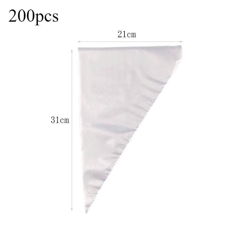 200pcs Piping Bag Confectionery Equipment Baking Accessories Disposable Pastry Sleeves Pastry Pack Transparent Cream Pastry Bags