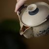 Ru Kiln Travel Tea Set One Pot Three Cups Outdoor Travel Portable Teapot Kuaike Cup Carry-on Bag Brewing Teapot