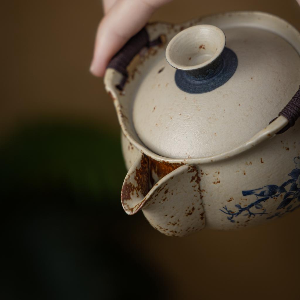 Ru Kiln Travel Tea Set One Pot Three Cups Outdoor Travel Portable Teapot Kuaike Cup Carry-on Bag Brewing Teapot