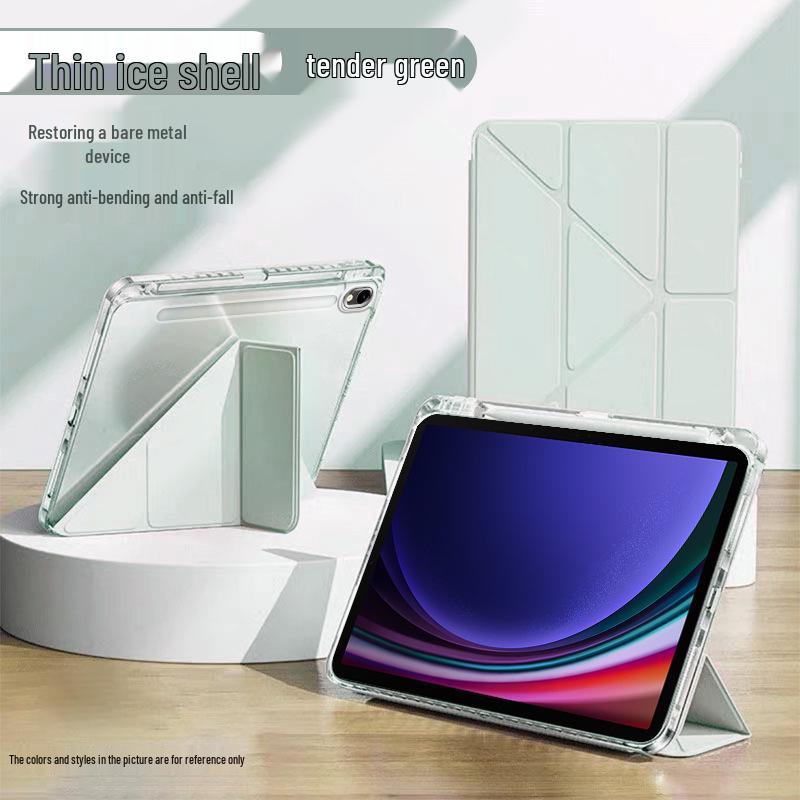 Samsung Galaxy Tab S9 Protective Case: 3+Y Fold, Transparent Acrylic, Full Coverage