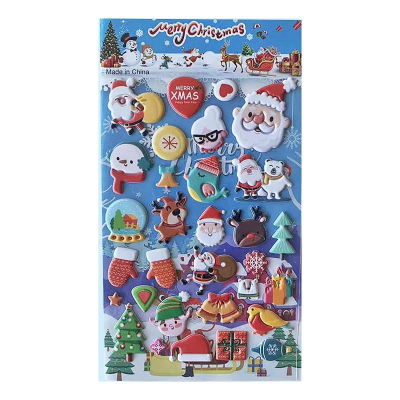 

3D Santa Snowman Tree Christmas Puffy Stickers for Kids Cute Foam Xmas Stickers for Scrapbook DIY Phone Card Envelopes with 18x10cm
