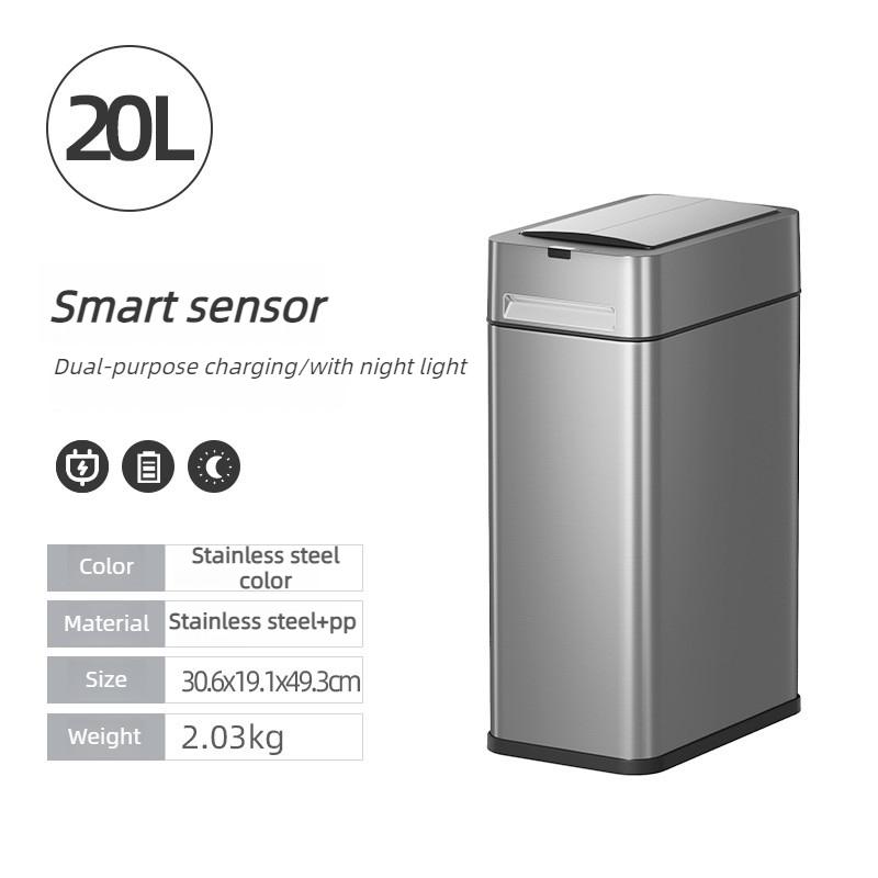 Intelligent Induction Trash Can Living Room Waste Bins Bathroom Automatic Large Capacity Waste Bins with Light Bedroom Trash Can