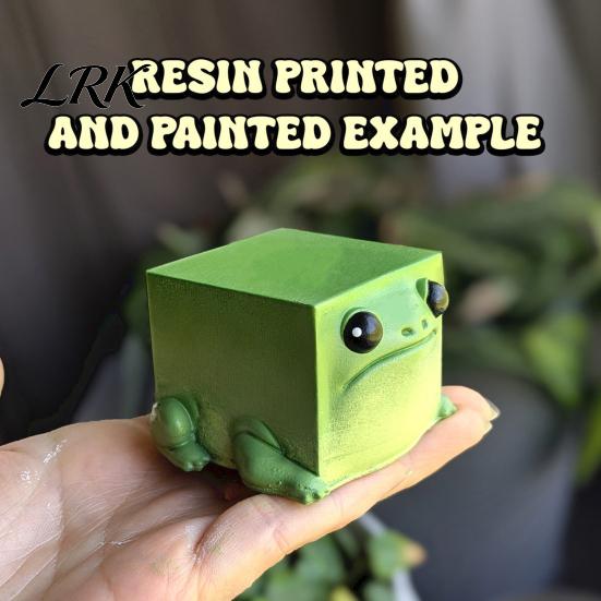 Funny Desk Gadgets Cube Frog Desktop Ornament, Resin Square Figurine for Home Office Ornament Shelf Decoration, Statue Computer Table Decoration Small