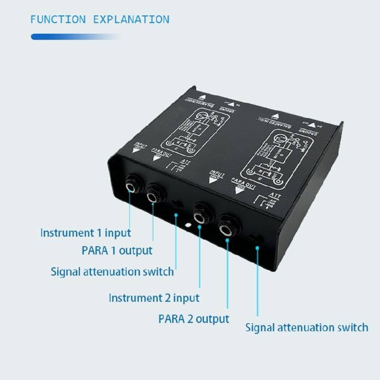 High Fidelitys Double Channel DI Box With Audios Ground Isolation Optimized For Recording 6.35mm/1/4 Input Interfaces