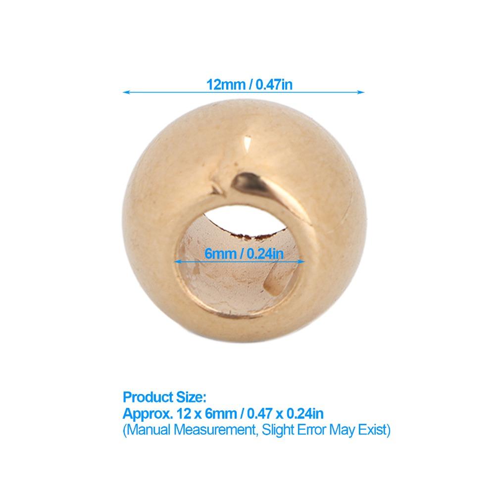 200pcs 12mm Round Beads Large Hole Resin Beads Durable Metal Spacer Beads For DIY Jewelry