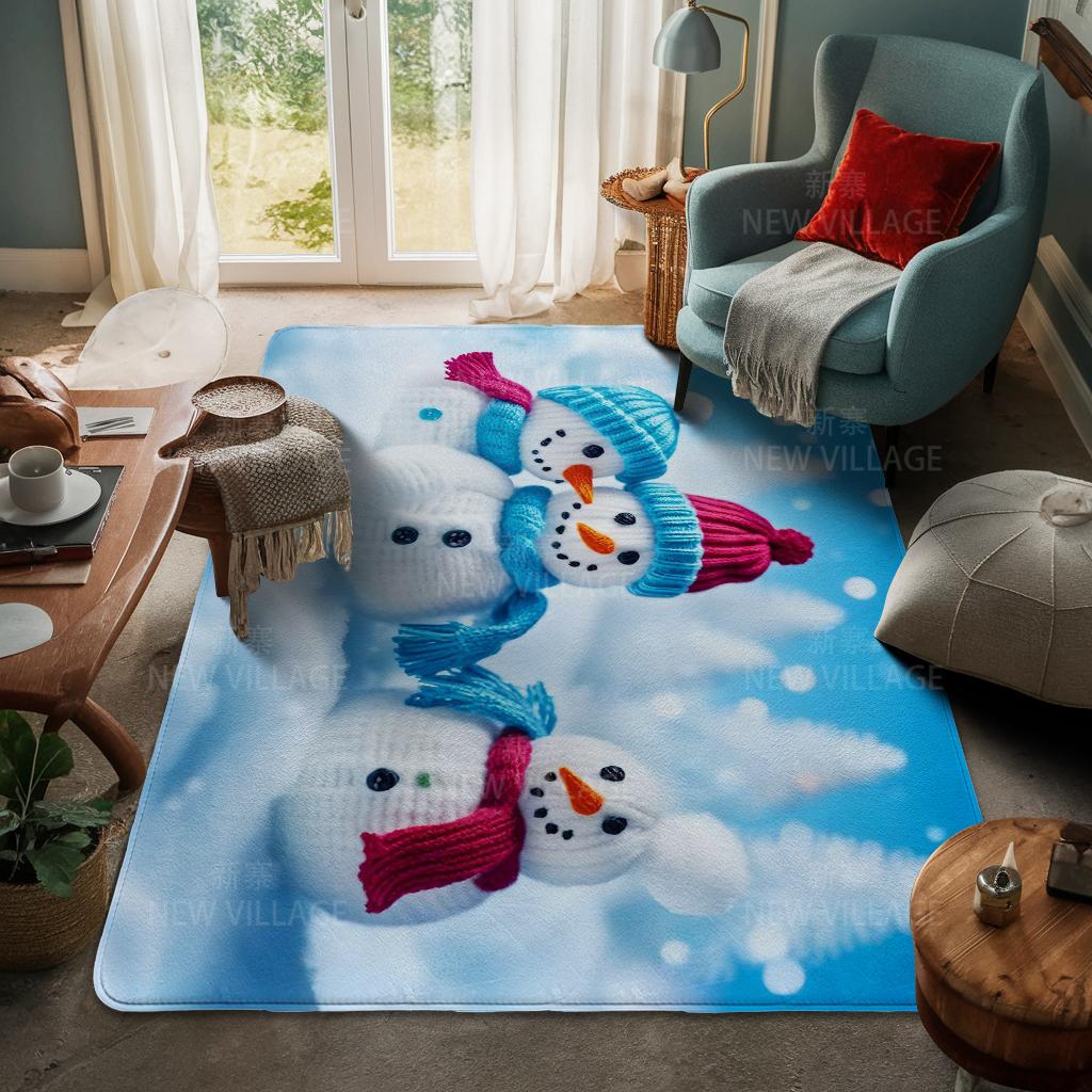 House Entrance Carpet Home Door Mat Living Room Bath Foot Bathroom Non-slip Water Absorption Rugs Bath Merry Christmas Winter