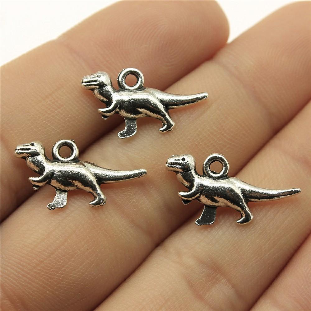 10 Stück Anhänger Dinosaurier Brontosaurus Tibetische Bronze Silberfarbe Anhänger Antiker Schmuckherstellung DIY Handgemachtes Handwerk