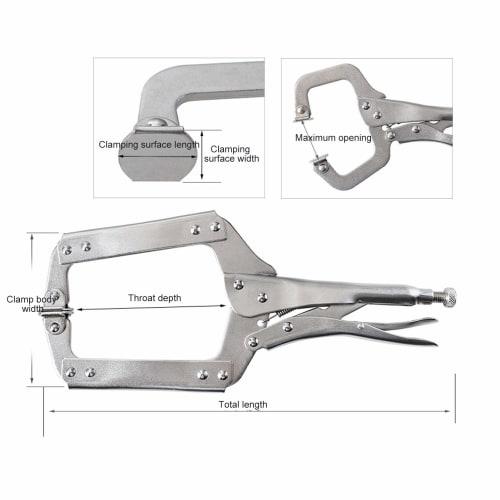 Locking Pliers, 18-inch C-Clamp Locking Pliers, for Carpentry, Woodworking, Welding, Fixing, Rust Prevention
