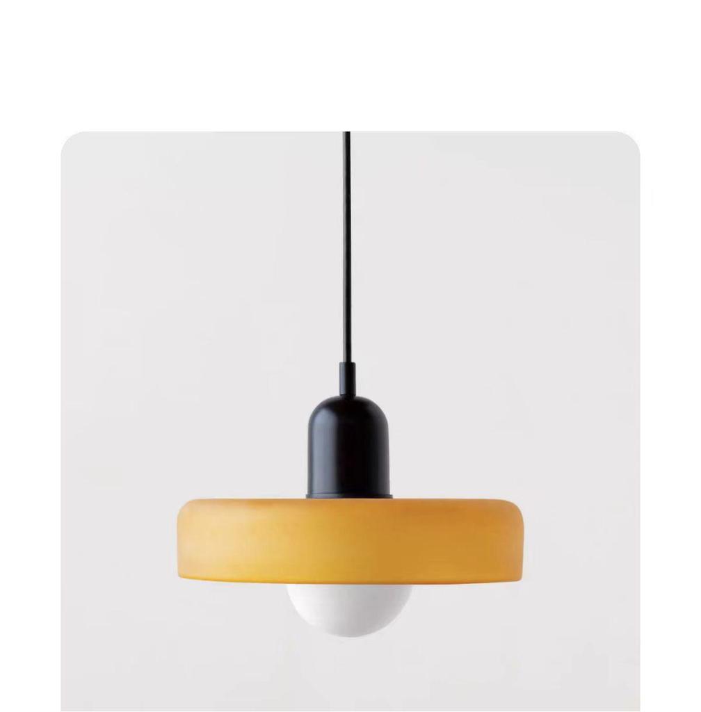 Nordic Retro Colored Glass Chandelier - Creative Single Head for Bedroom, Study, or Bar Counter Decoration