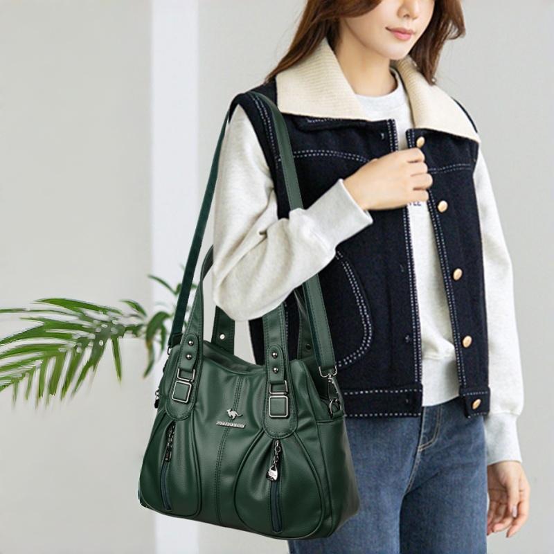 Vintage Kabelka z umelej kože pre ženy Viacvrecková Taška cez rameno Ležérna Do práce Tote Taška Ideálna na každodenné dochádzanie Nakupovanie Dámske Sviatkovné Darčeky