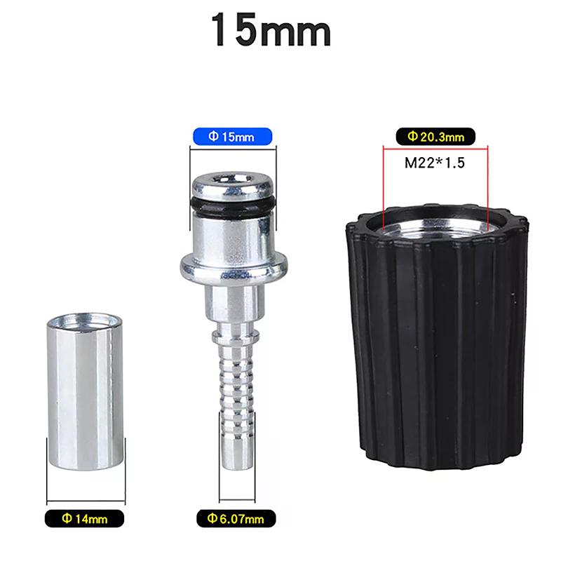 High Pressure Washer Hose Twist Connector D14 D15mm Ring Nut M22 Car Washer Water Cleaning Pipe Fitting Accessory
