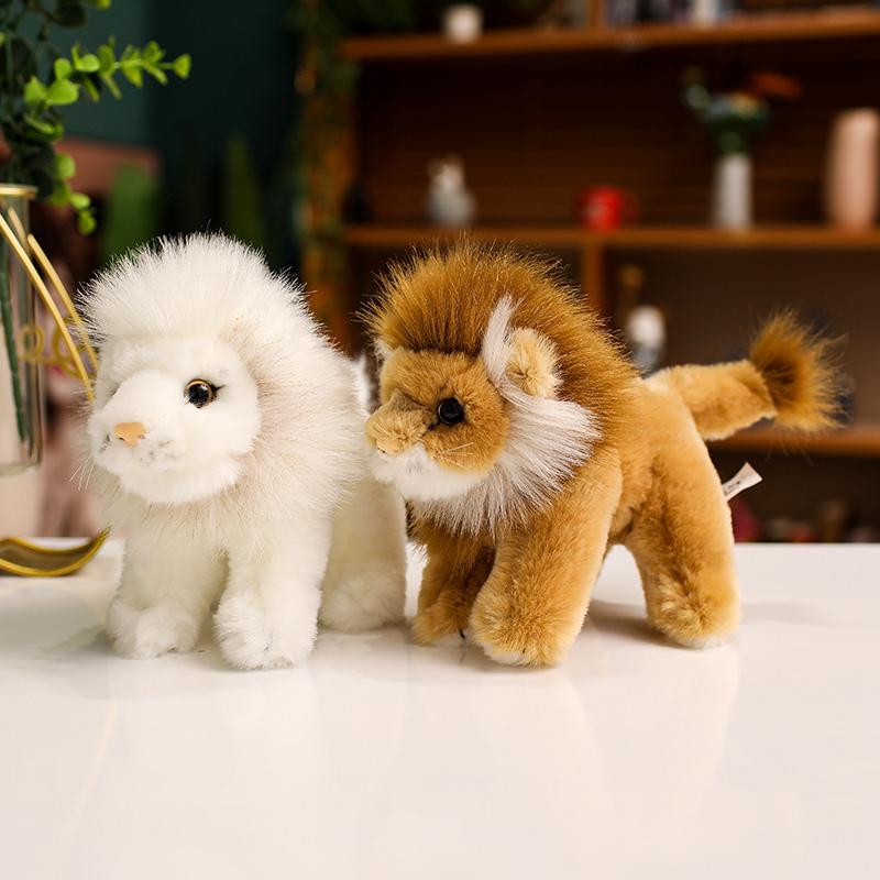 Artificial Lion Animals Yellow White Soft Dolls Throw Pillow Baby Children Sleep Appease Doll Room Decor Birthday Gift for Baby`