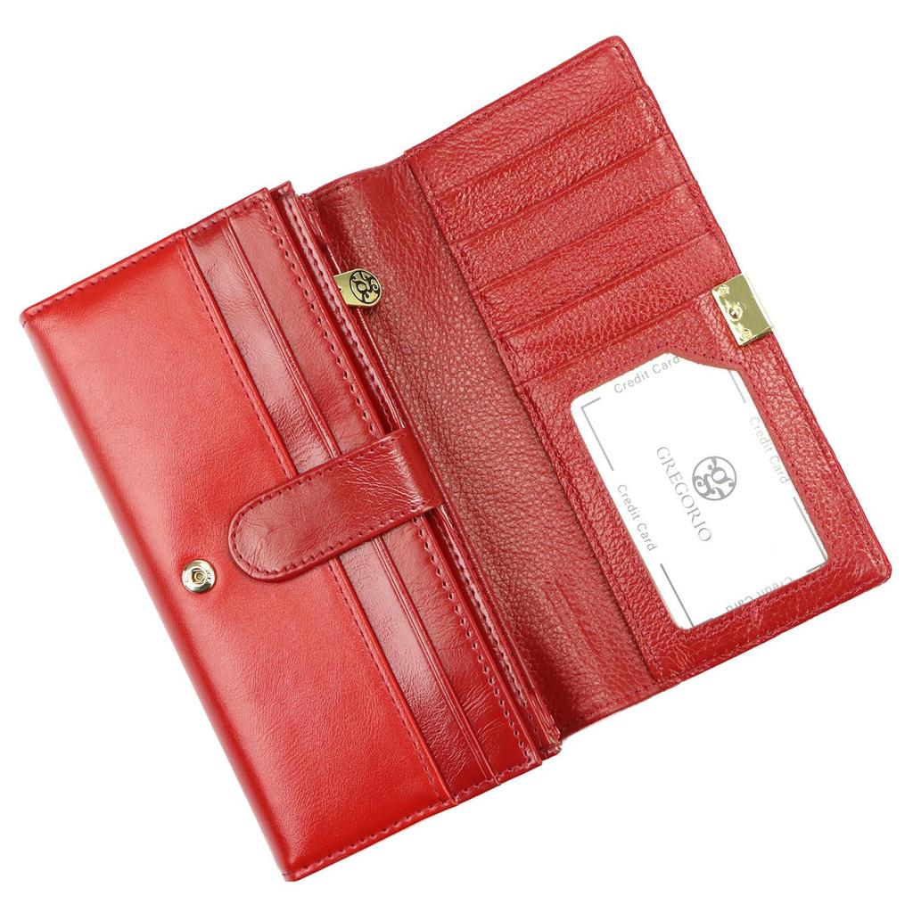 Echtes Leder + Damen-Portemonnaie aus Kunstleder Gregorio NL-102