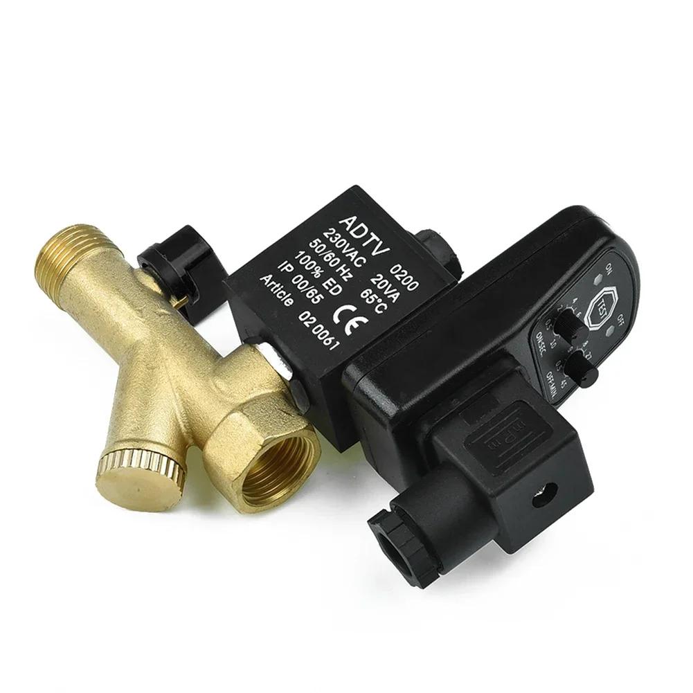 Compact Size AC220V Electronic Timed 2 way Air Compressor Gas Tank Drain Valve with 4mA Maximum Current Consumption