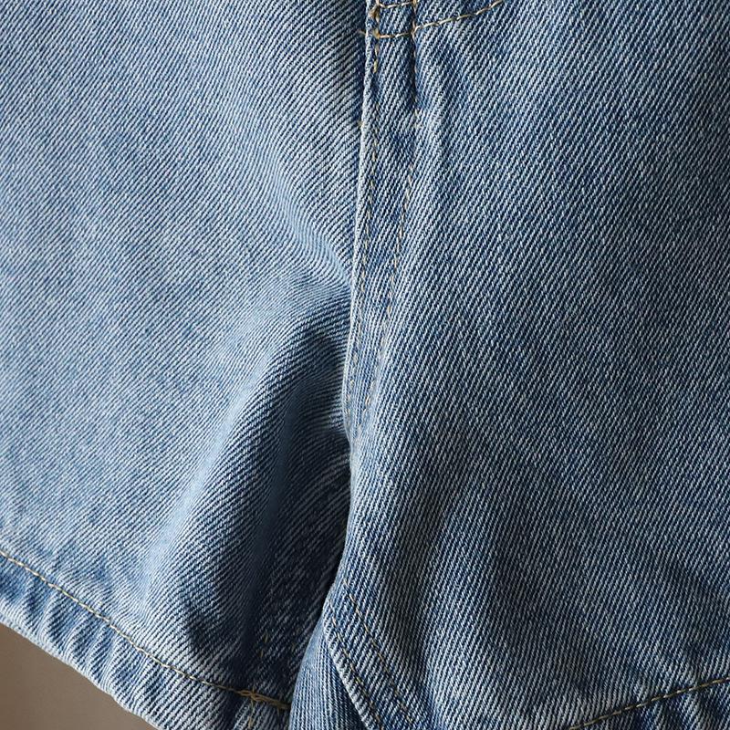 Summer 2025 Korean Style Women's Denim Cargo Shorts - Straight Leg, Versatile A-line