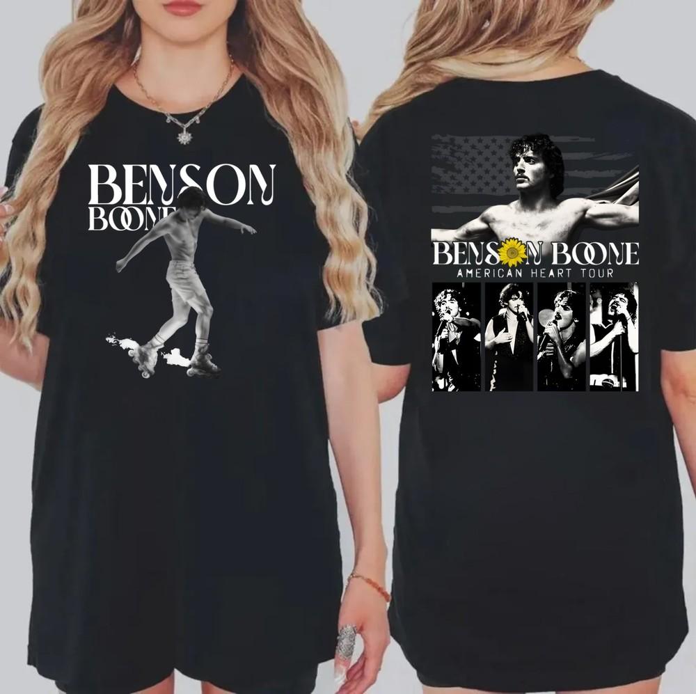 Benson Boone American Heart Tour T-Shirt American Heart Tour Dates Shirt Unisex T-Shirt XL