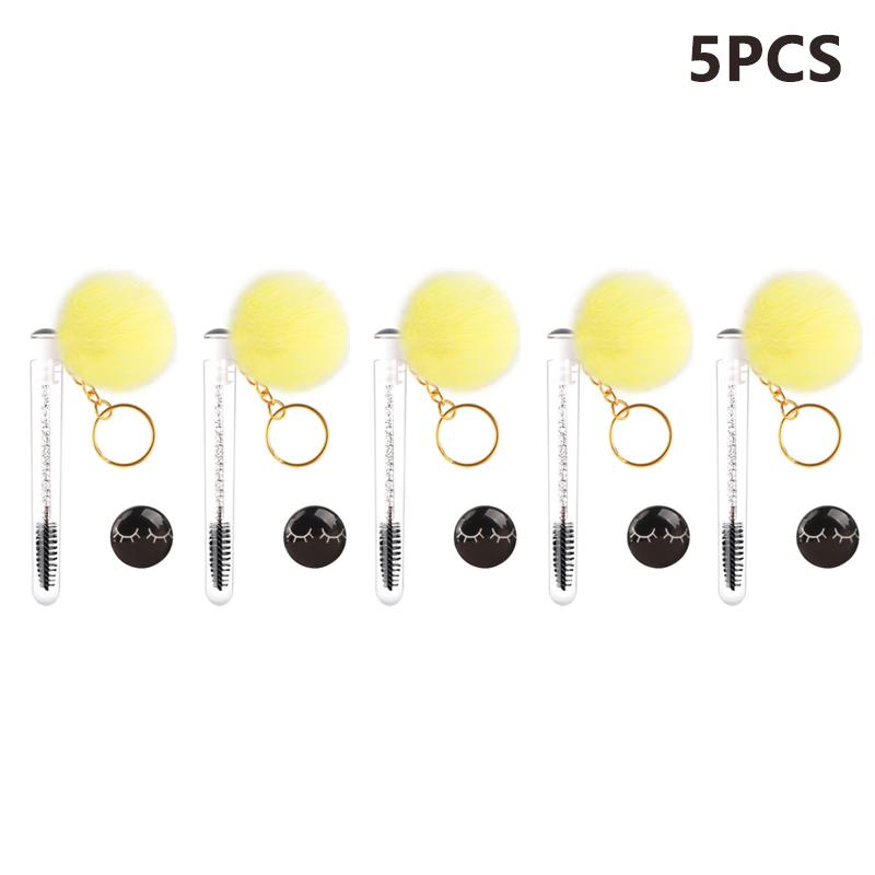 Eyelash Brush Tube With Pompom Lash Extension Makeup Brush Dustproof Eyebrow Comb Beauty Tools