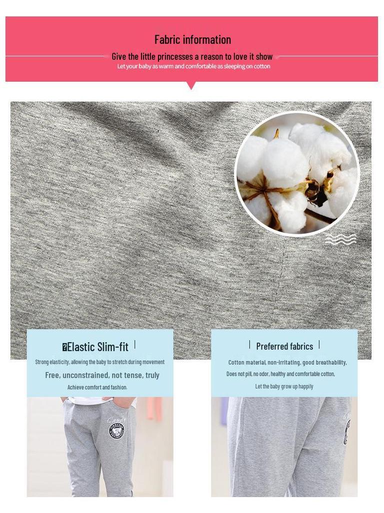 Korean Style Girls' Summer Sweatpants (6-15 Years) - Casual Capri Sports Pants