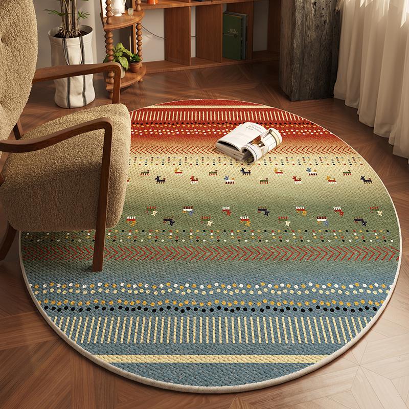 

VIKAMA Американский Высокий Чувство Винтажа Круговой Петлевой Ворс Ковер для Гостиной Подушка для Стула в Спальню Прикроватный Коврик Домашнее Украшение 80X80CM (2.6X2.6FT