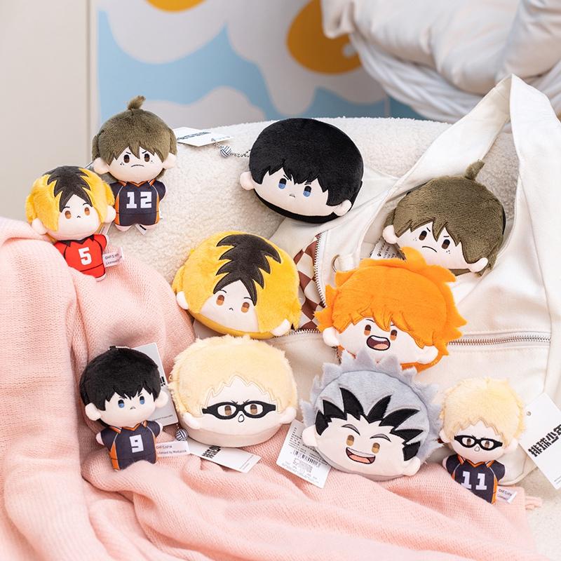 1Pc 10CM Kawaii Haikyuu Plush Pendant Toy Hinata Shoyo Tobio Kageyama Tadashi Yamaguchi Dolls Coin Purse Keychain Pendant Gift