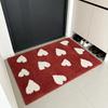 Red Tufting Heart Bathroom Mat Soft Bathmat Tub Side Carpet Area Rug Floor Absorbent Anti Slip Pad Doormat Home Decor